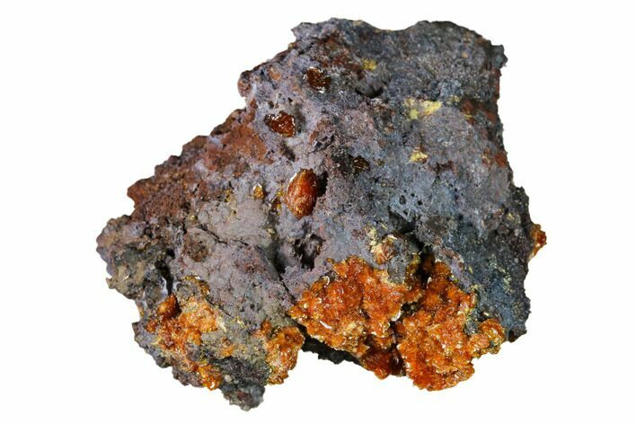 Red-Orange Descloizite Crystals on Matrix - Apex Mine, Mexico #155895